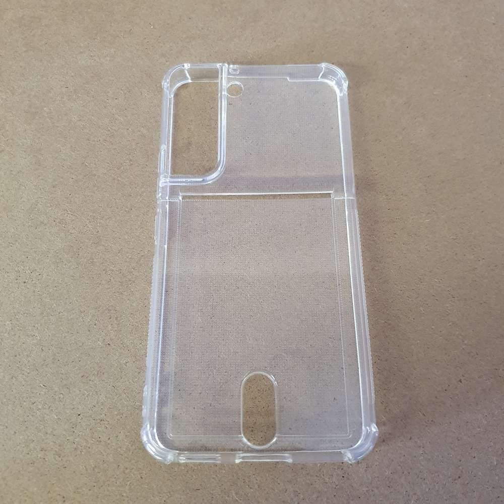 Soft TPU Clear Case With Card Slot - For Samsung S22