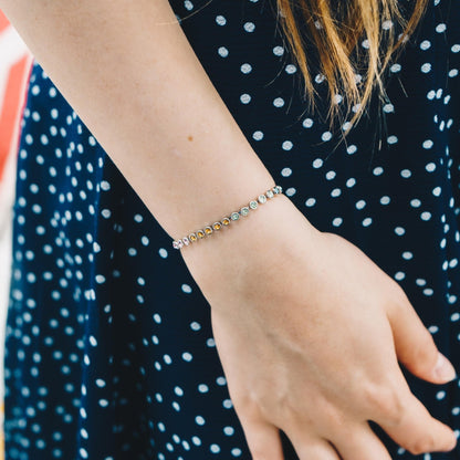 Rainbow Friendship Bracelet with Zircondia® Crystals