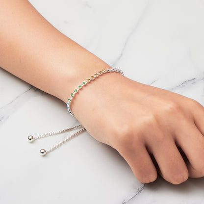 Rainbow Friendship Bracelet with Zircondia® Crystals