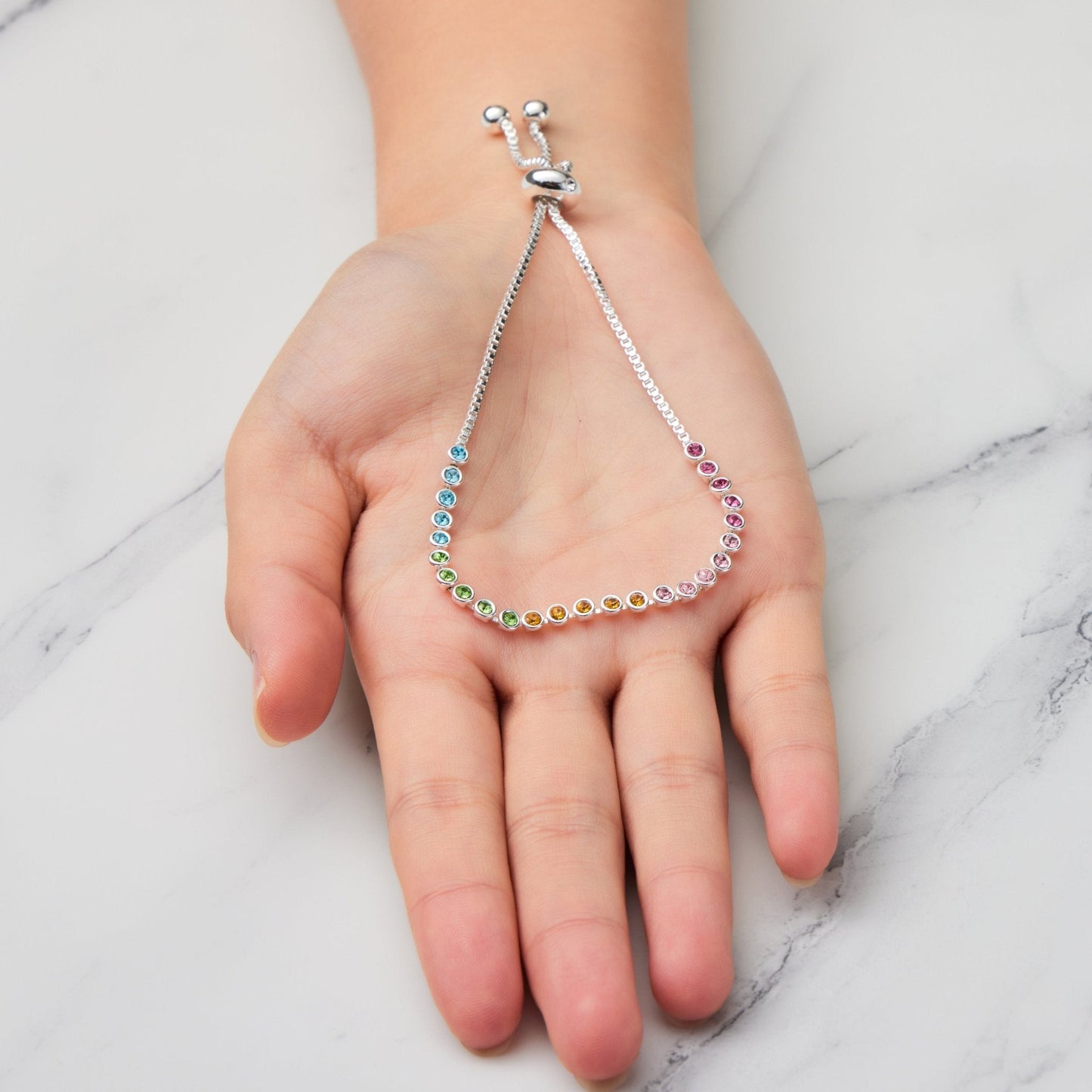 Rainbow Friendship Bracelet with Zircondia® Crystals