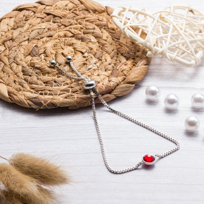 Red Crystal Bracelet Created with Zircondia® Crystals