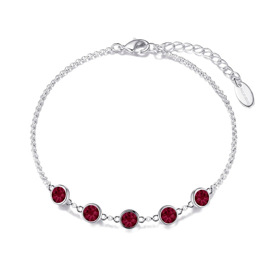 Red Crystal Chain Bracelet Created with Zircondia® Crystals