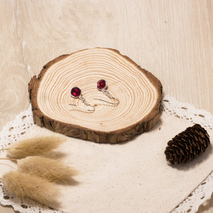 Red Crystal Drop Earrings Created with Zircondia® Crystals