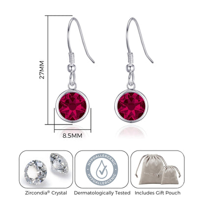 Red Crystal Drop Earrings Created with Zircondia® Crystals