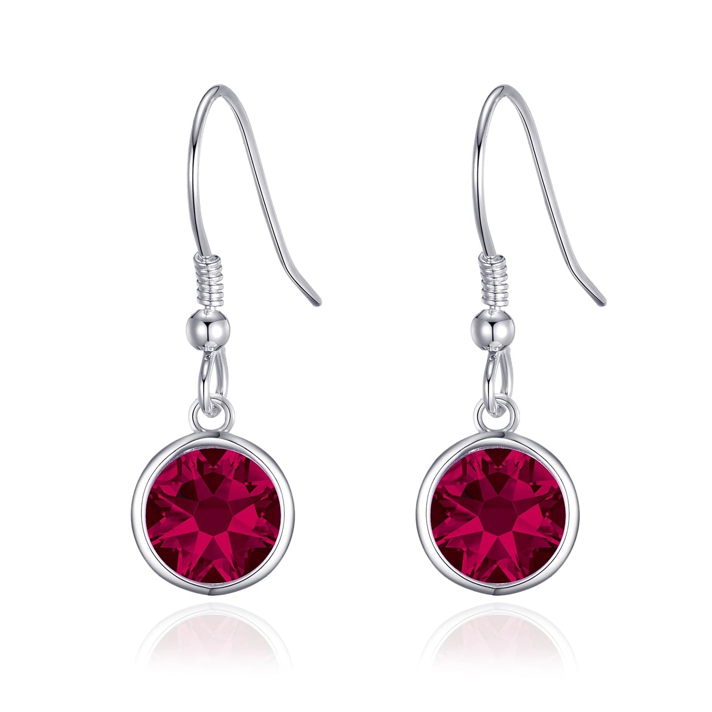 Red Crystal Drop Earrings Created with Zircondia® Crystals