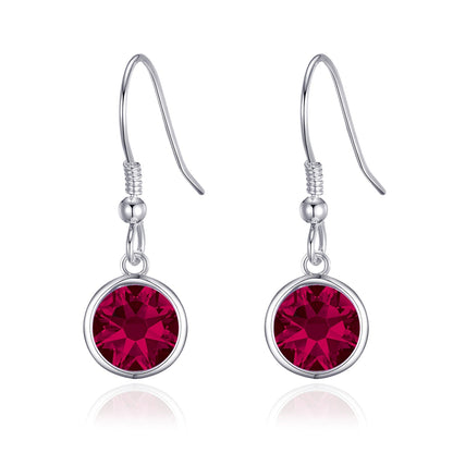 Red Crystal Drop Earrings Created with Zircondia® Crystals