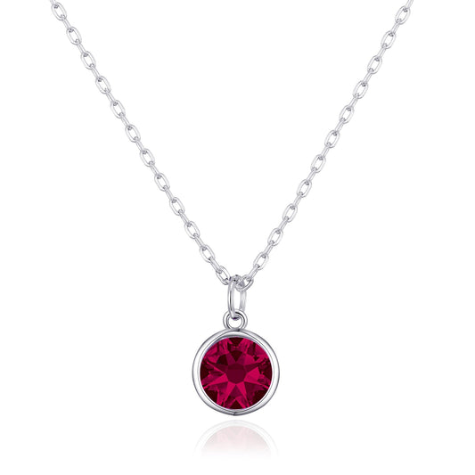 Red Crystal Necklace Created with Zircondia® Crystals