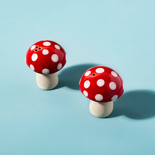 Salière et poivrière champignons rouges