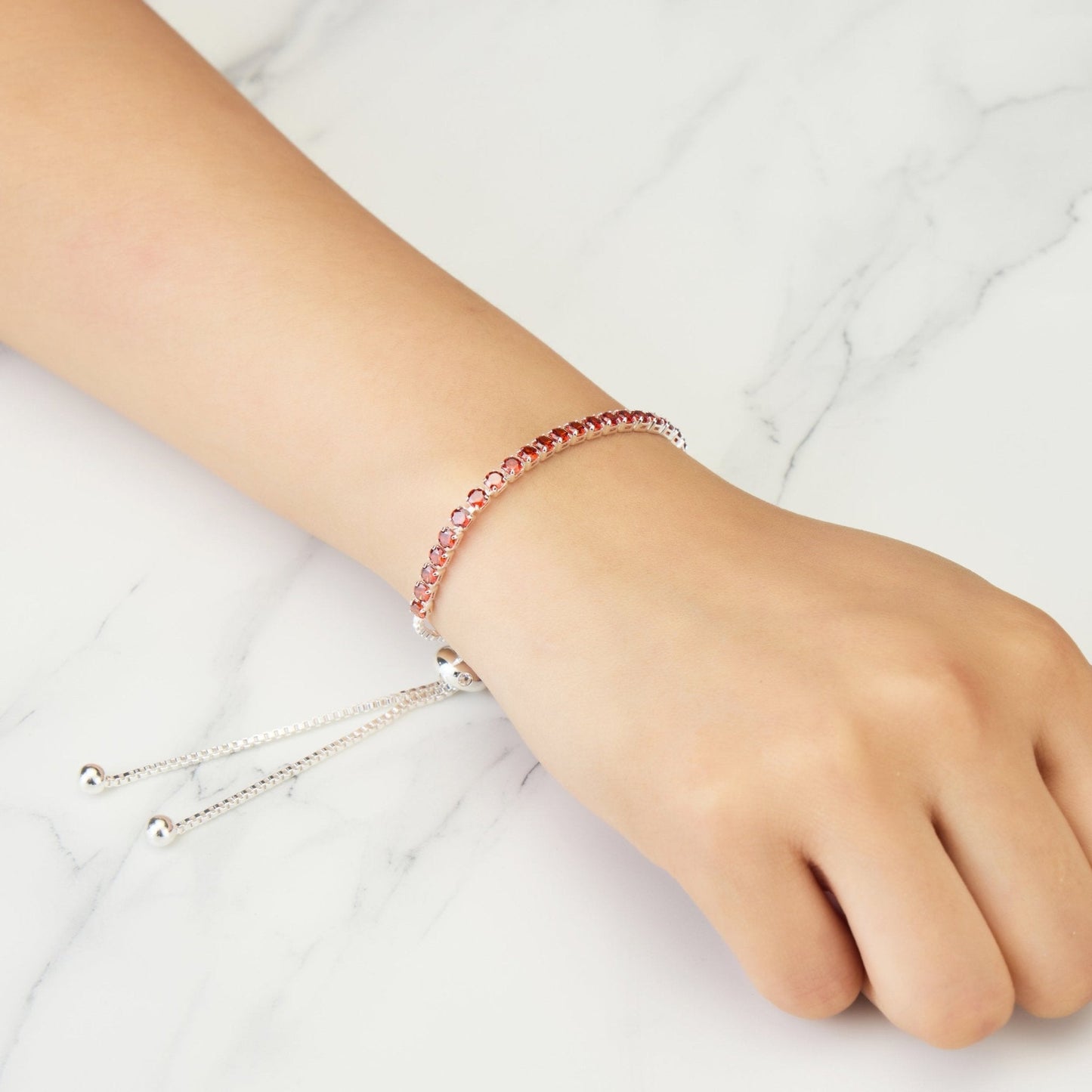 Red Tennis Friendship Bracelet Created with Zircondia® Crystals