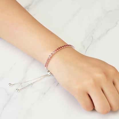July Birthstone Friendship Bracelet with Ruby Zircondia® Crystals