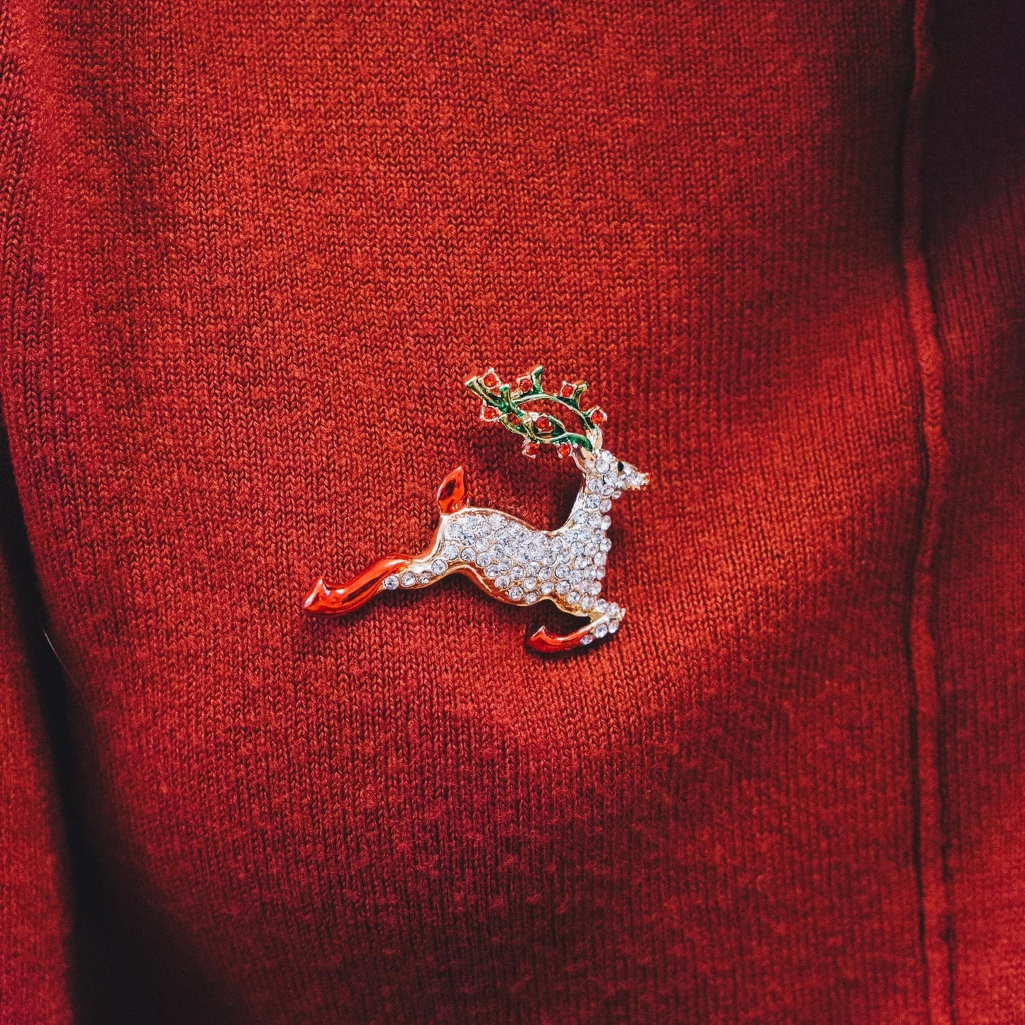 Reindeer Christmas Brooch