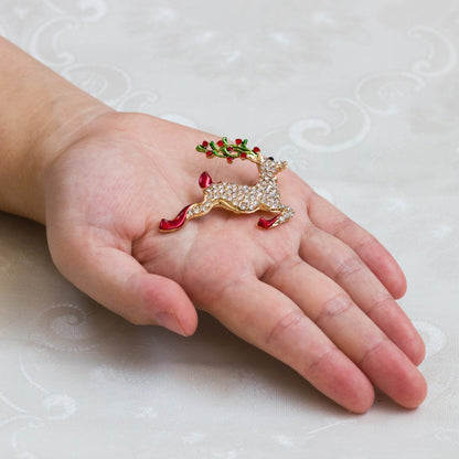 Reindeer Christmas Brooch