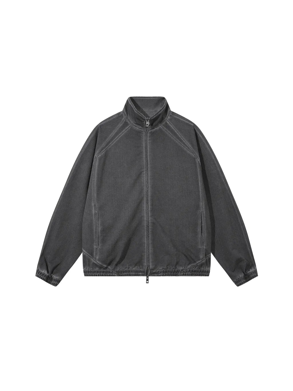 Unisex Vintage Wash Full Zip Mesh Jacket