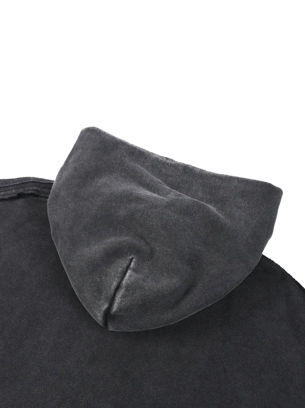 Snow Washed Tape Raw Edge Zip Hoodie