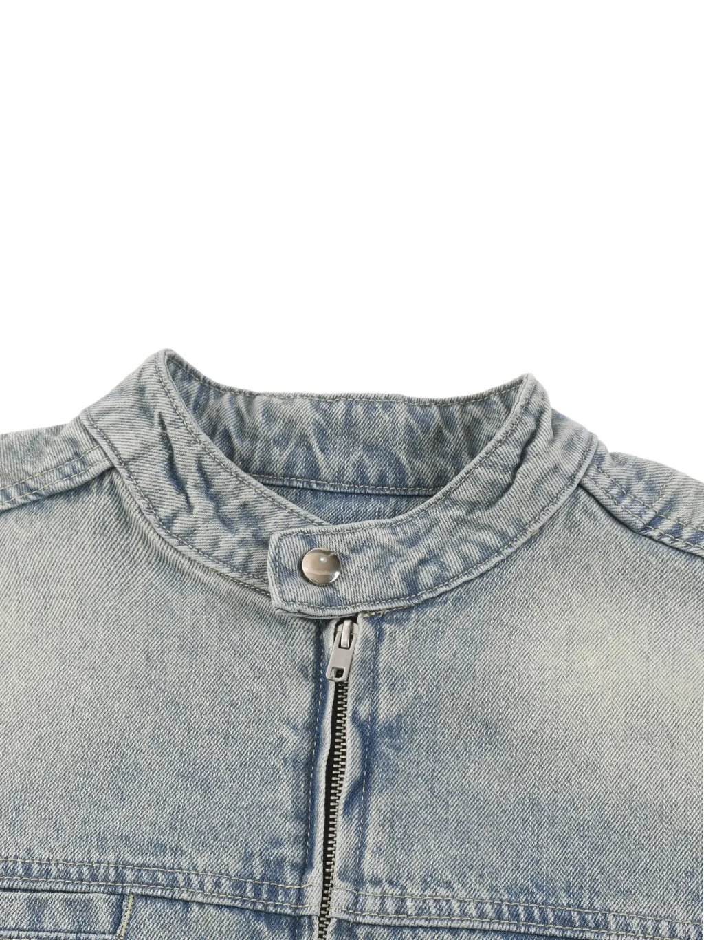 Vintage Wash Zip Denim Jacket
