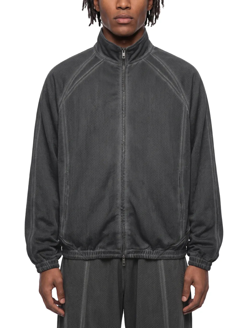 Unisex Vintage Wash Full Zip Mesh Jacket