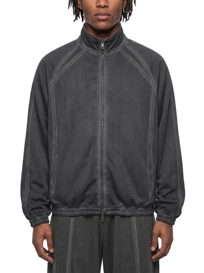 Unisex Vintage Wash Full Zip Mesh Jacket