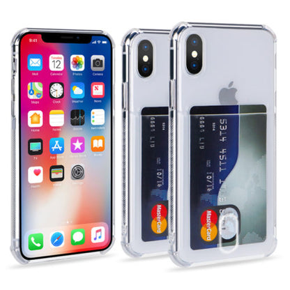 Soft TPU Clear Case With Card Slot - For iPhone X / Xs