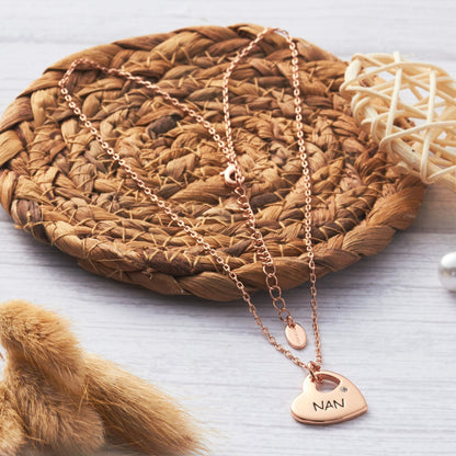 Rose Gold Nan Heart Necklace Created with Zircondia® Crystals