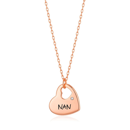 Rose Gold Nan Heart Necklace Created with Zircondia® Crystals