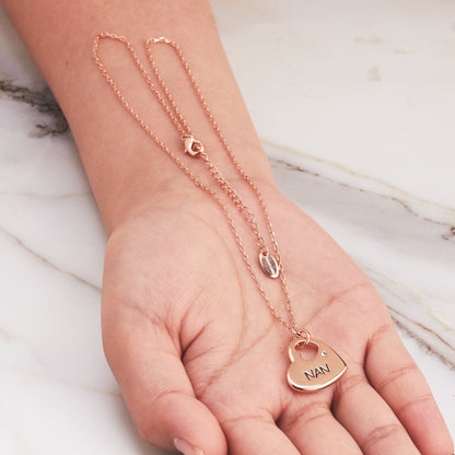 Rose Gold Nan Heart Necklace Created with Zircondia® Crystals