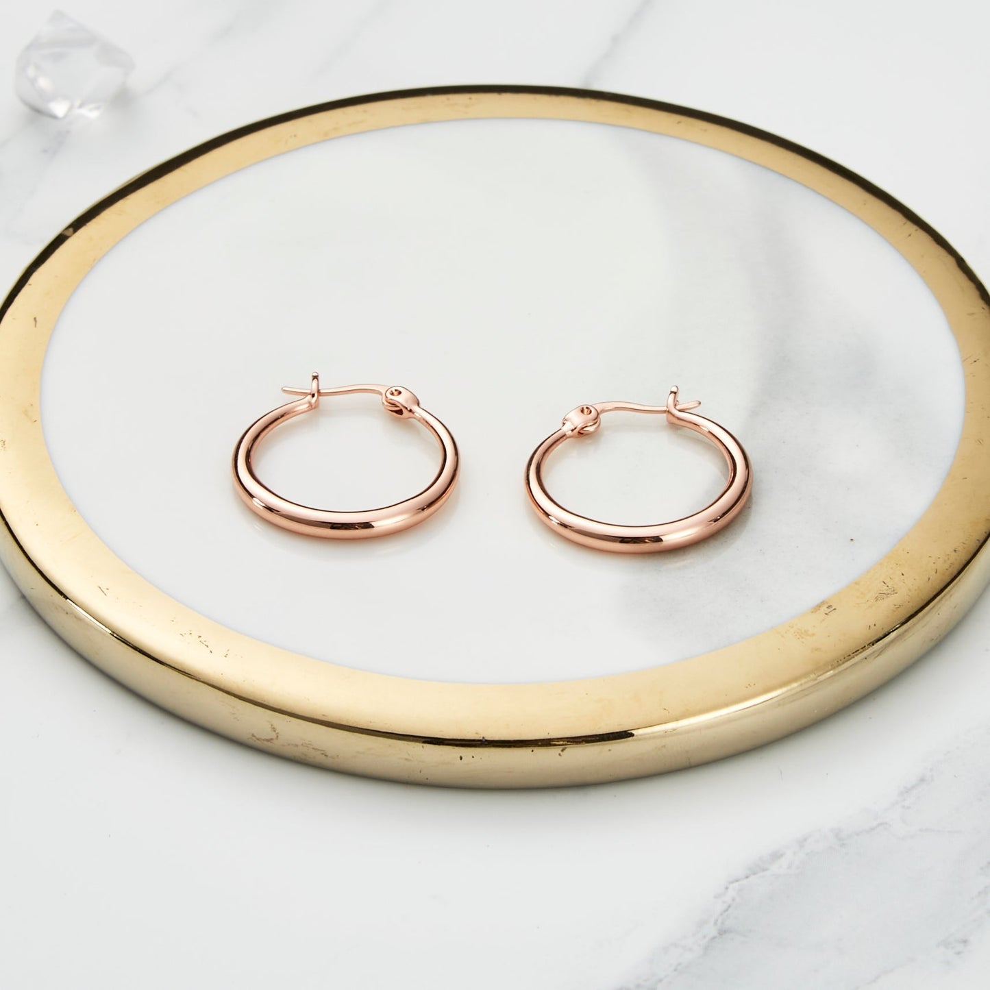 Rose Gold Plated 20mm Hoop Earrings
