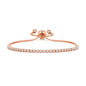 Rose Gold Plated 2mm Adjustable Tennis Bracelet Created with Zircondia® Crystals