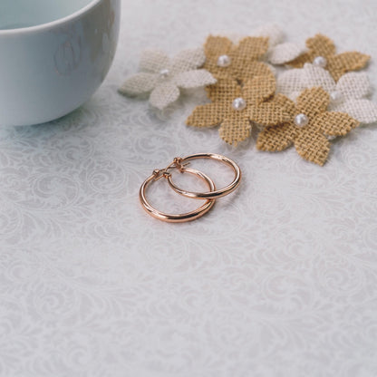 Rose Gold Plated 30mm Hoop Earrings