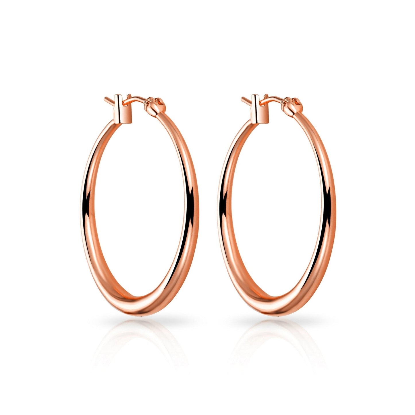 Rose Gold Plated 30mm Hoop Earrings