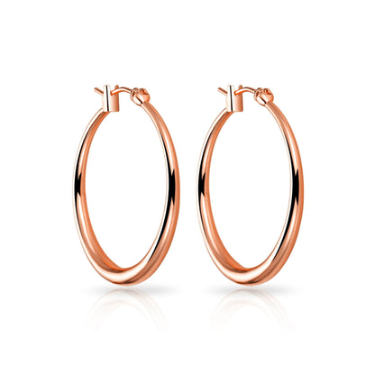 Rose Gold Plated 30mm Hoop Earrings