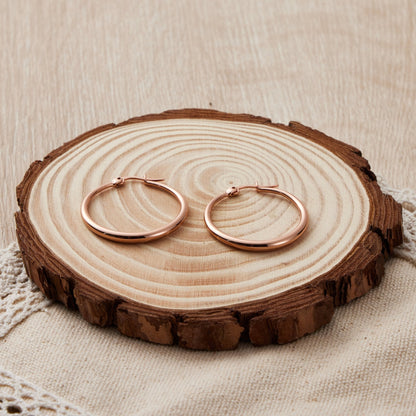 Rose Gold Plated 30mm Hoop Earrings
