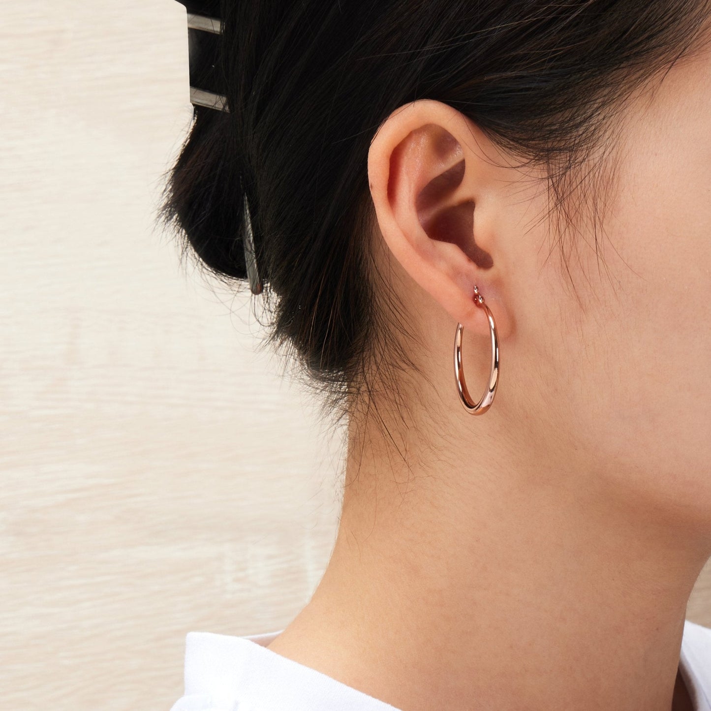 Rose Gold Plated 30mm Hoop Earrings