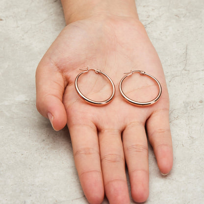 Rose Gold Plated 30mm Hoop Earrings