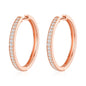 Rose Gold Plated 30mm Hoop Earrings Created with Zircondia® Crystals