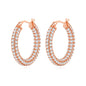 Rose Gold Plated 30mm Pave Hoop Earrings Created with Zircondia® Crystals