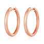 Rose Gold Plated 30mm Plain Hoop Earrings