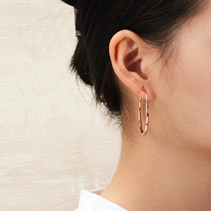 Rose Gold Plated 40mm Hoop Earrings