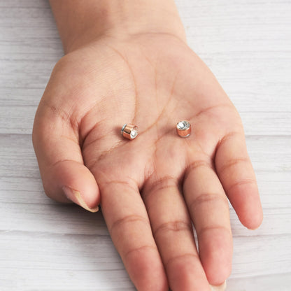 Rose Gold Plated 6mm Magnetic Clip On Earrings Created with Zircondia® Crystals