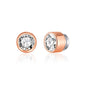 Rose Gold Plated 6mm Magnetic Clip On Earrings Created with Zircondia® Crystals
