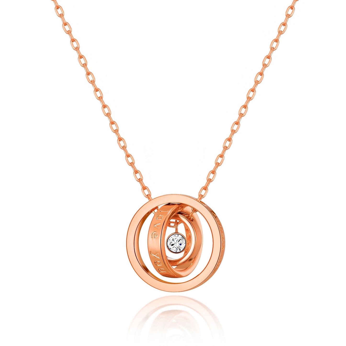 Rose Gold Plated Always My Mother Quote Necklace Created with Zircondia® Crystals