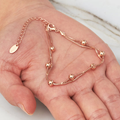 Rose Gold Plated Ball Bracelet