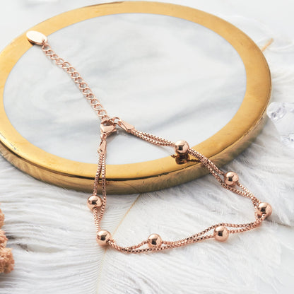 Rose Gold Plated Ball Bracelet