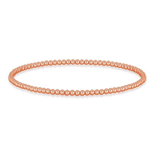 Rose Gold Plated Small Beaded Stretch Bracelet