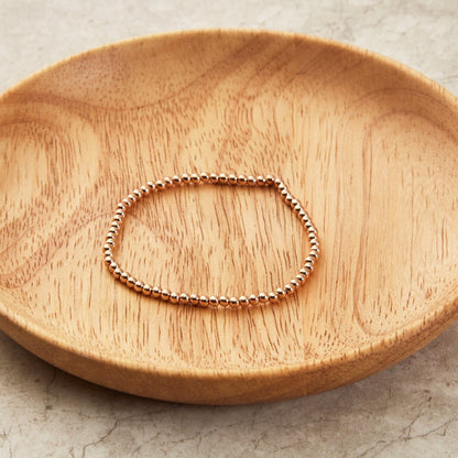 Rose Gold Plated Small Beaded Stretch Bracelet