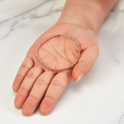 Rose Gold Plated Small Beaded Stretch Bracelet
