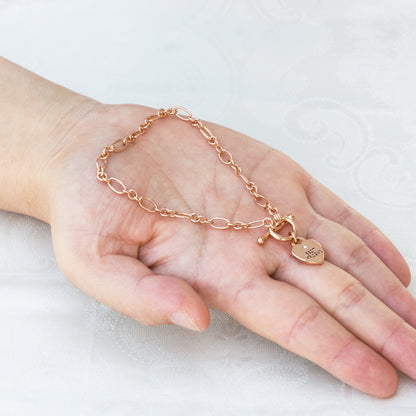 Rose Gold Plated Best Friend Charm Bracelet Created with Zircondia® Crystals
