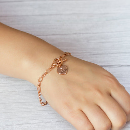 Rose Gold Plated Best Friend Charm Bracelet Created with Zircondia® Crystals