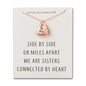 Rose Gold Plated Big Sister Heart Necklace with Quote Card Created with Zircondia® Crystals