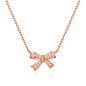 Rose Gold Plated Bow Necklace Created with Zircondia® Crystals