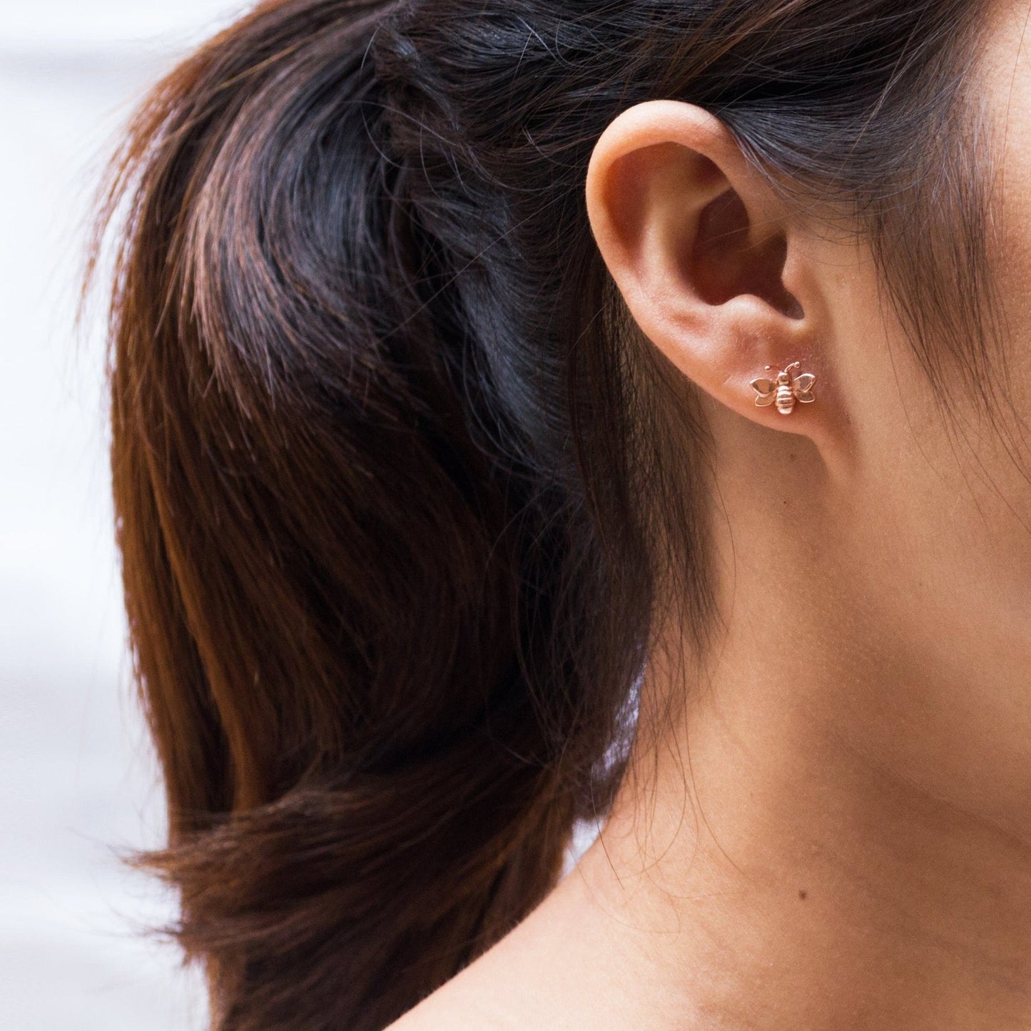 Rose Gold Plated Bumble Bee Earrings